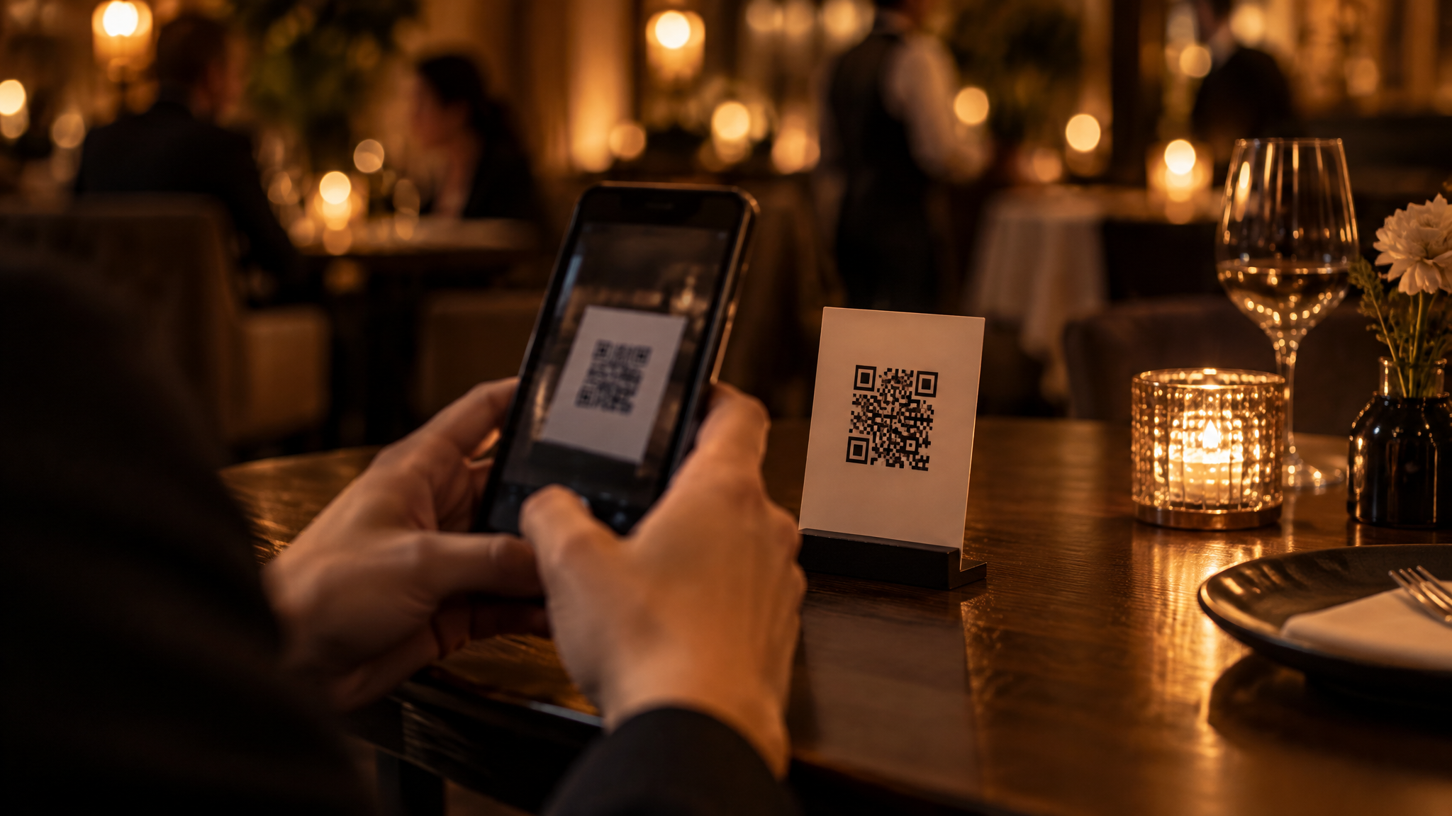 Cliente escaneando el QR de la mesa